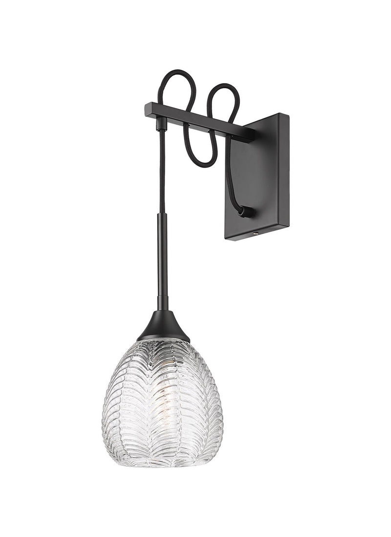 Innovations 323-1W-BK-G323-6CL One Light Wall Sconce, Matte Black