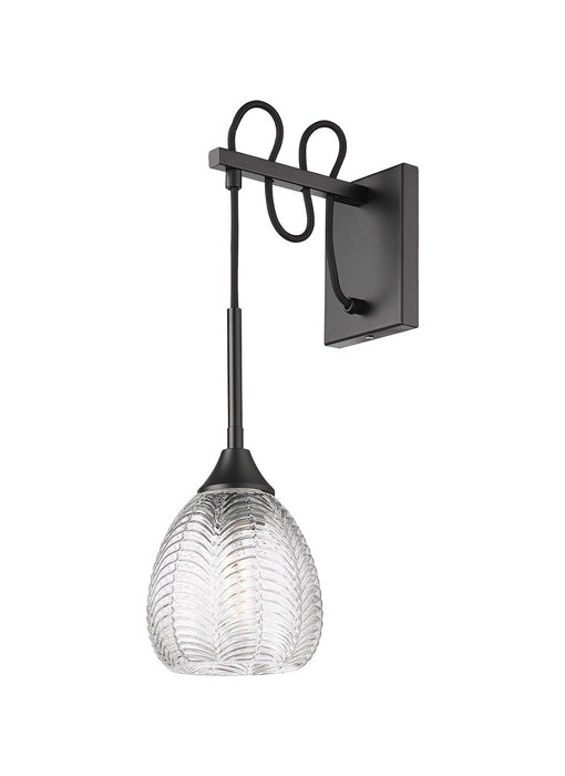 Innovations 323-1W-BK-G323-6CL One Light Wall Sconce, Matte Black