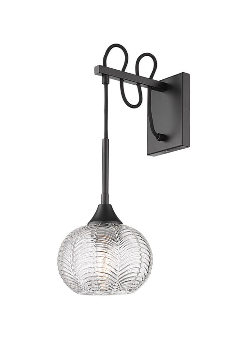 Innovations 323-1W-BK-G323-7CL One Light Wall Sconce, Matte Black