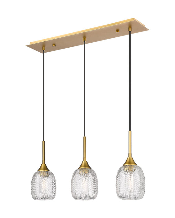 Innovations 323-3I-BB-G323-5CL Three Light Island Pendant, Brushed Brass