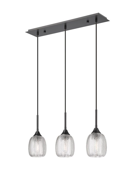 Innovations 323-3I-BK-G323-5CL Three Light Island Pendant, Matte Black