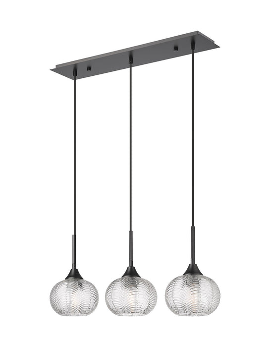 Innovations 323-3I-BK-G323-7CL Three Light Island Pendant, Matte Black