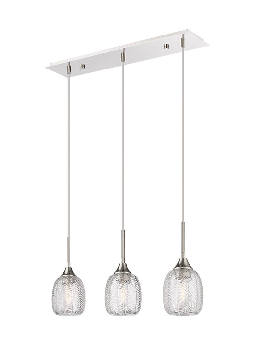 Innovations 323-3I-PN-G323-5CL Three Light Island Pendant, Polished Nickel
