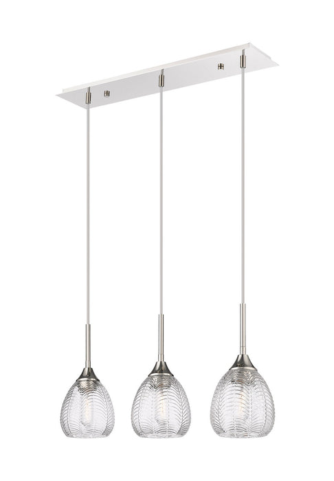 Innovations 323-3I-PN-G323-6CL Three Light Island Pendant, Polished Nickel