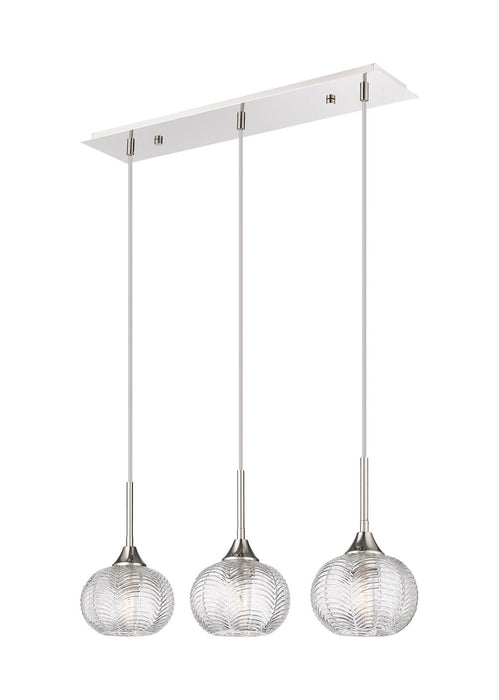 Innovations 323-3I-PN-G323-7CL Three Light Island Pendant, Polished Nickel