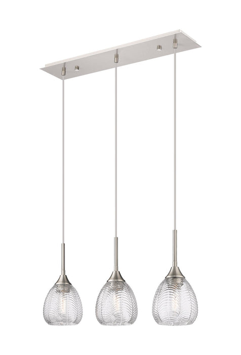 Innovations 323-3I-SN-G323-6CL Three Light Island Pendant, Brushed Satin Nickel