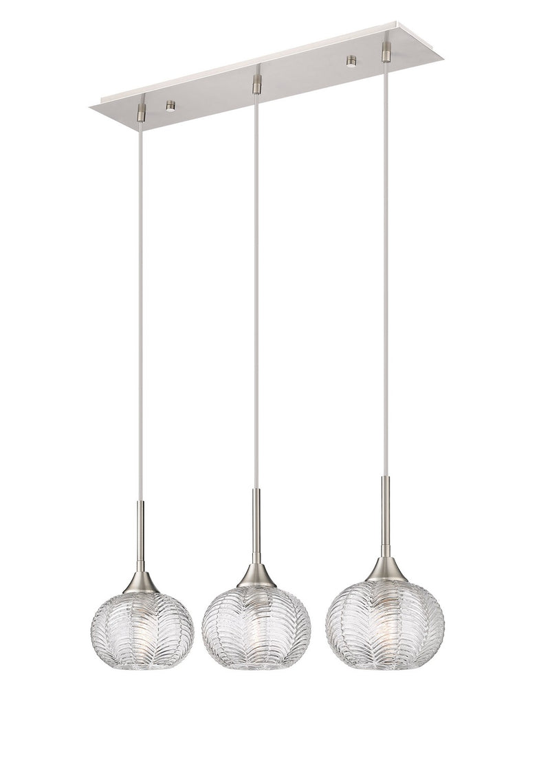 Innovations 323-3I-SN-G323-7CL Three Light Island Pendant, Brushed Satin Nickel