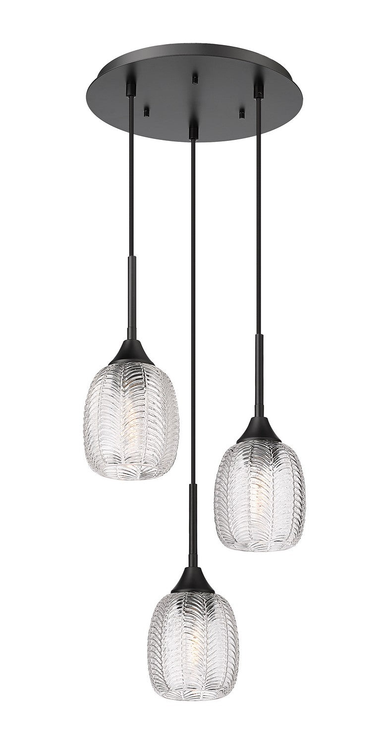 Innovations 323-3P-BK-G323-5CL Three Light Pendant, Matte Black