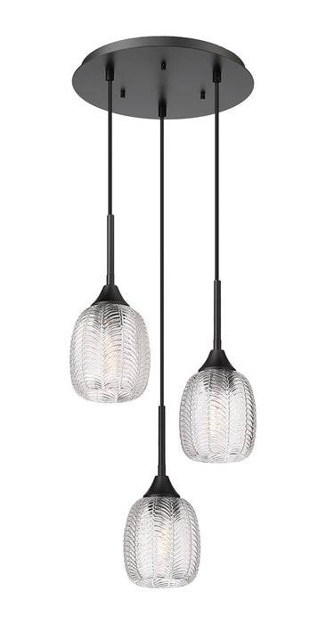 Innovations 323-3P-BK-G323-5CL Three Light Pendant, Matte Black