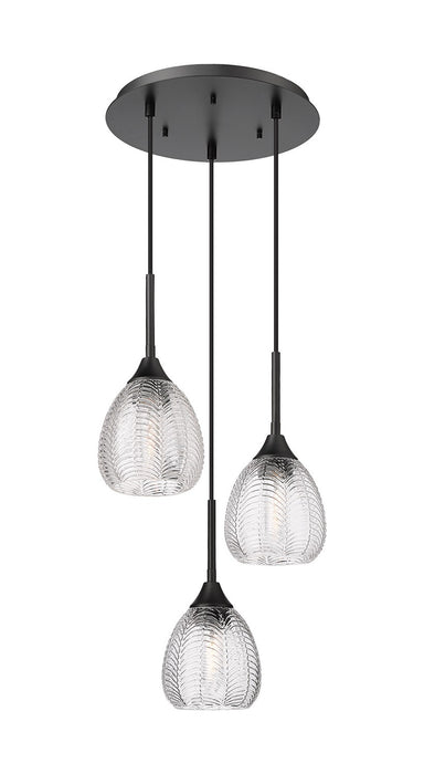Innovations 323-3P-BK-G323-6CL Three Light Pendant, Matte Black