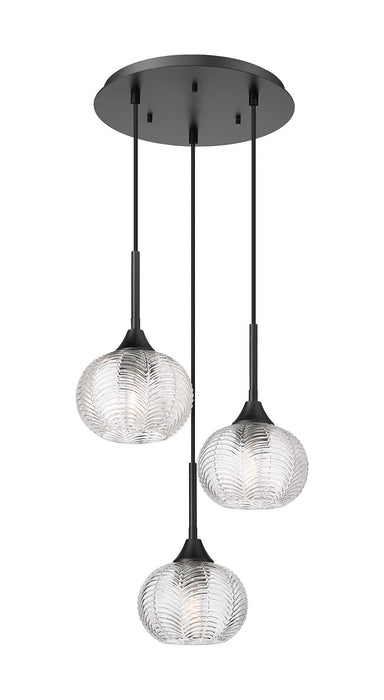Innovations 323-3P-BK-G323-7CL Three Light Pendant, Matte Black