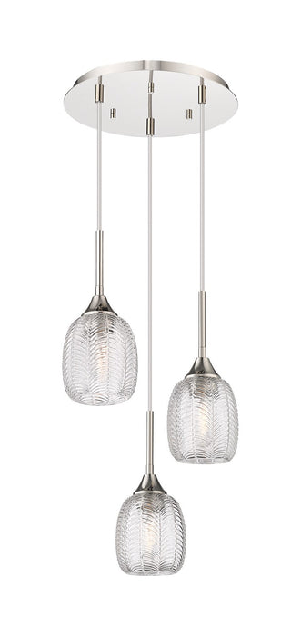 Innovations 323-3P-PN-G323-5CL Three Light Pendant, Polished Nickel