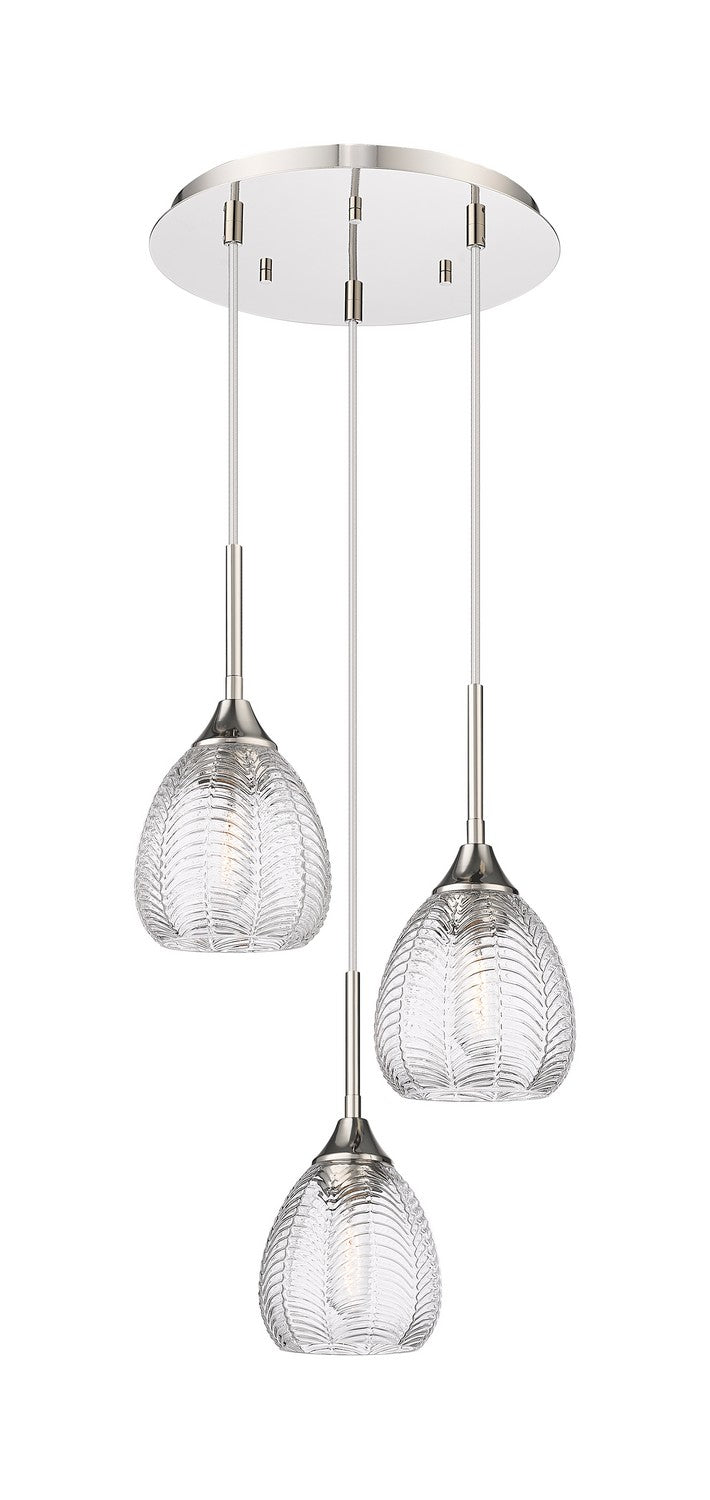 Innovations 323-3P-PN-G323-6CL Three Light Pendant, Polished Nickel