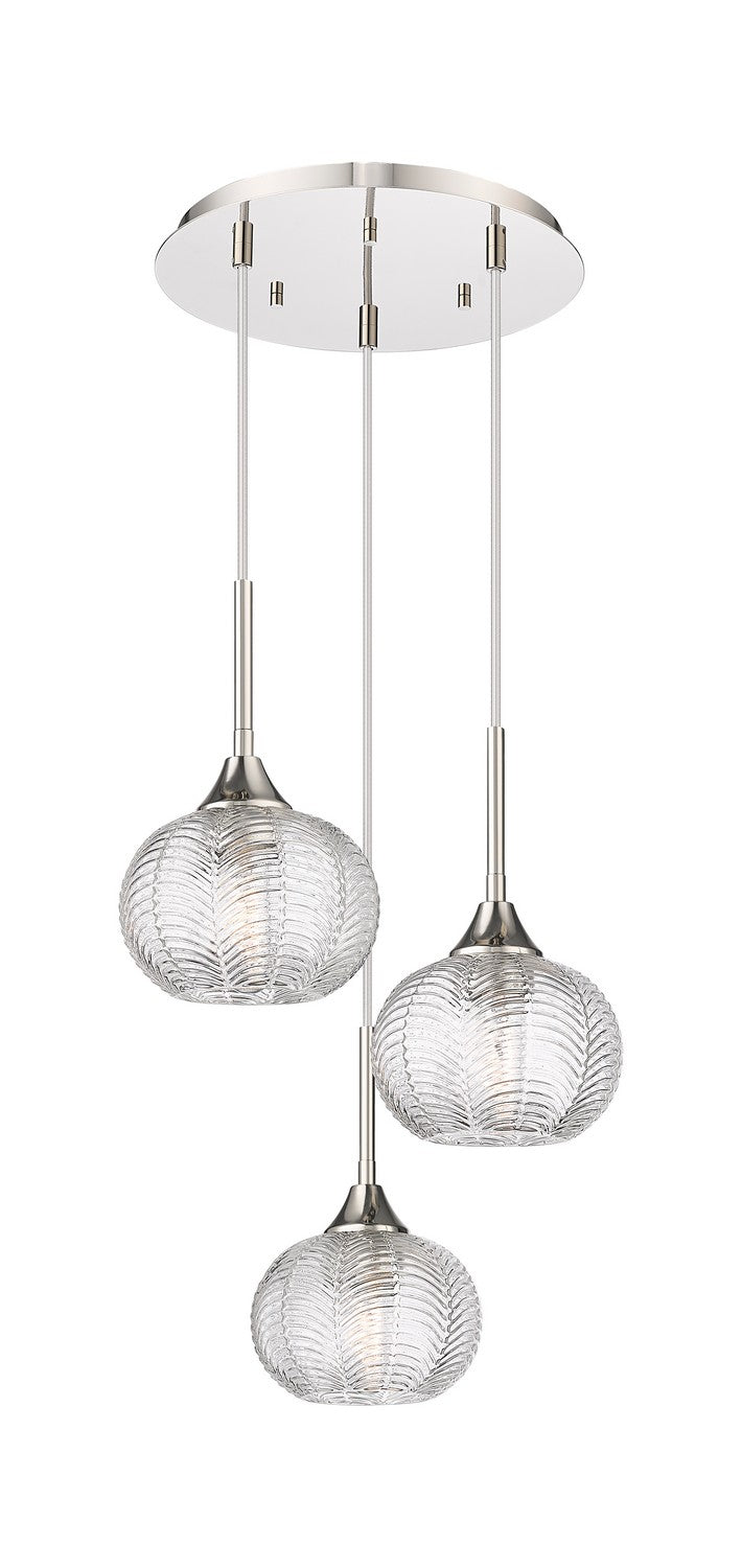Innovations 323-3P-PN-G323-7CL Three Light Pendant, Polished Nickel
