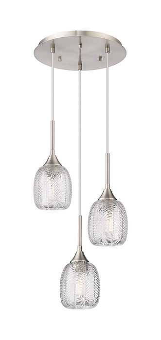 Innovations 323-3P-SN-G323-5CL Three Light Pendant, Brushed Satin Nickel