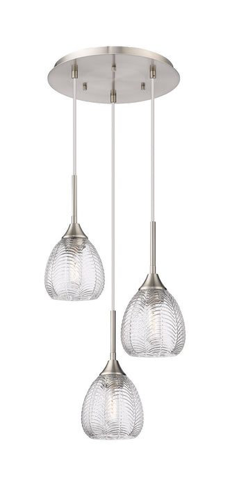 Innovations 323-3P-SN-G323-6CL Three Light Pendant, Brushed Satin Nickel