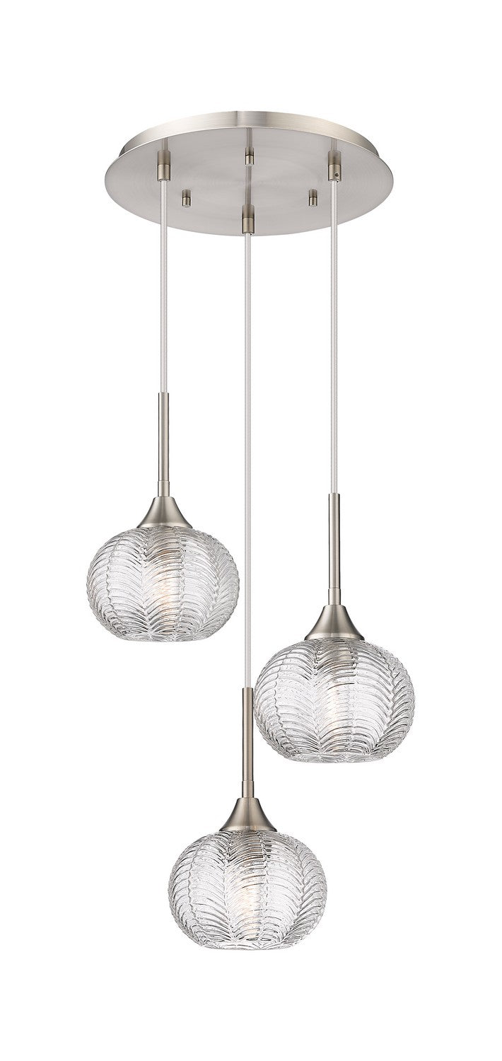 Innovations 323-3P-SN-G323-7CL Three Light Pendant, Brushed Satin Nickel