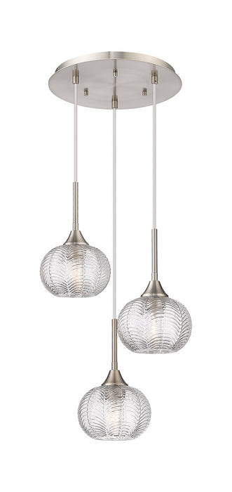 Innovations 323-3P-SN-G323-7CL Three Light Pendant, Brushed Satin Nickel
