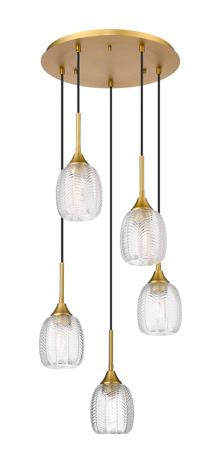 Innovations 323-5P-BB-G323-5CL Five Light Pendant, Brushed Brass