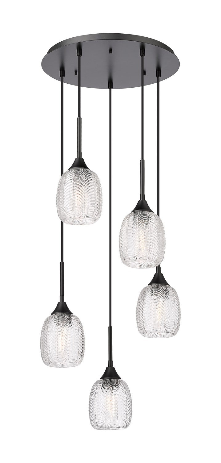 Innovations 323-5P-BK-G323-5CL Five Light Pendant, Matte Black