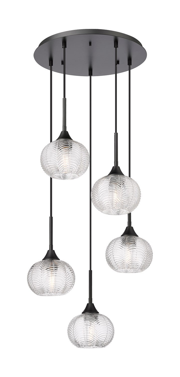 Innovations 323-5P-BK-G323-7CL Five Light Pendant, Matte Black