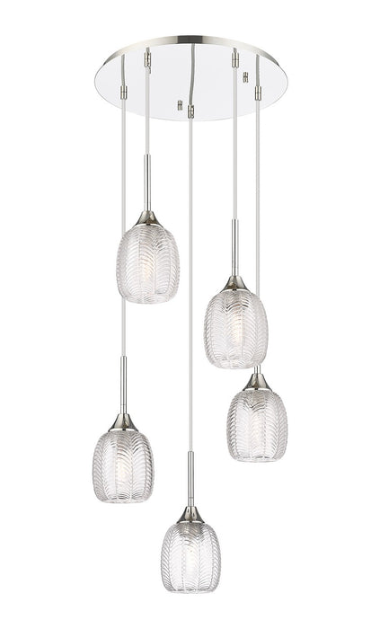 Innovations 323-5P-PN-G323-5CL Five Light Pendant, Polished Nickel