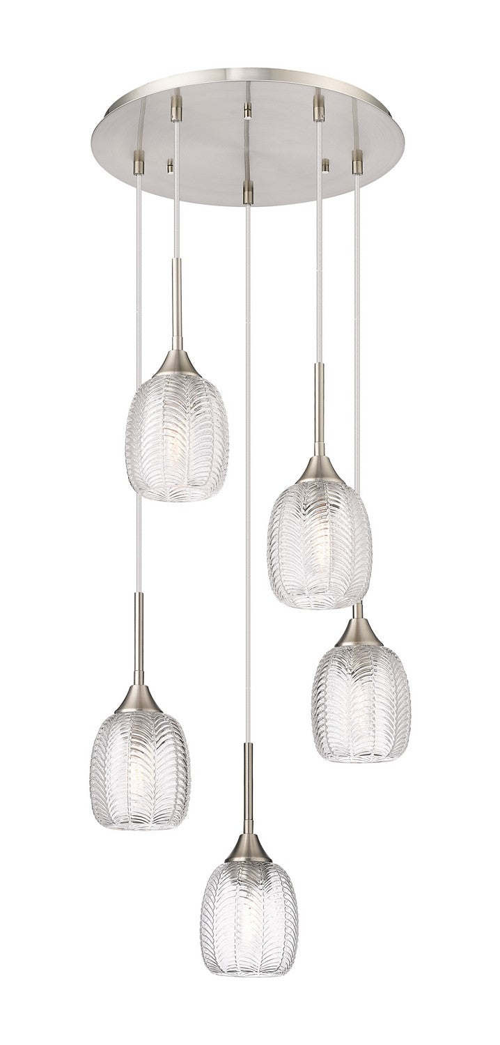 Innovations 323-5P-SN-G323-5CL Five Light Pendant, Brushed Satin Nickel