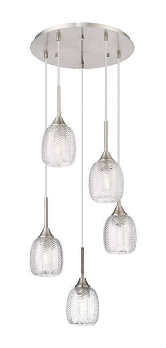 Innovations 323-5P-SN-G323-5CL Five Light Pendant, Brushed Satin Nickel