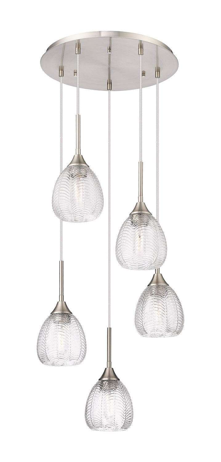Innovations 323-5P-SN-G323-6CL Five Light Pendant, Brushed Satin Nickel