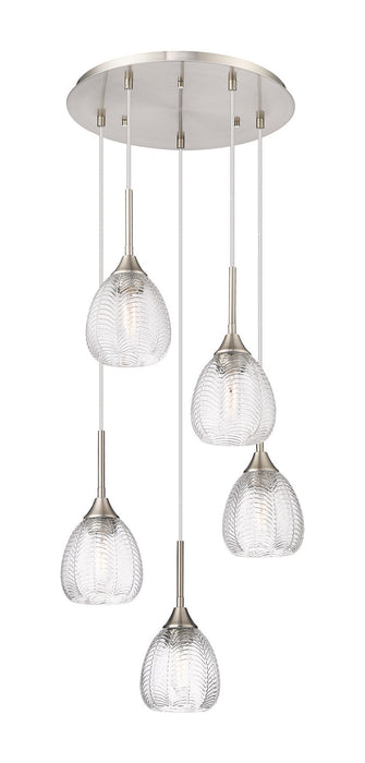 Innovations 323-5P-SN-G323-6CL Five Light Pendant, Brushed Satin Nickel
