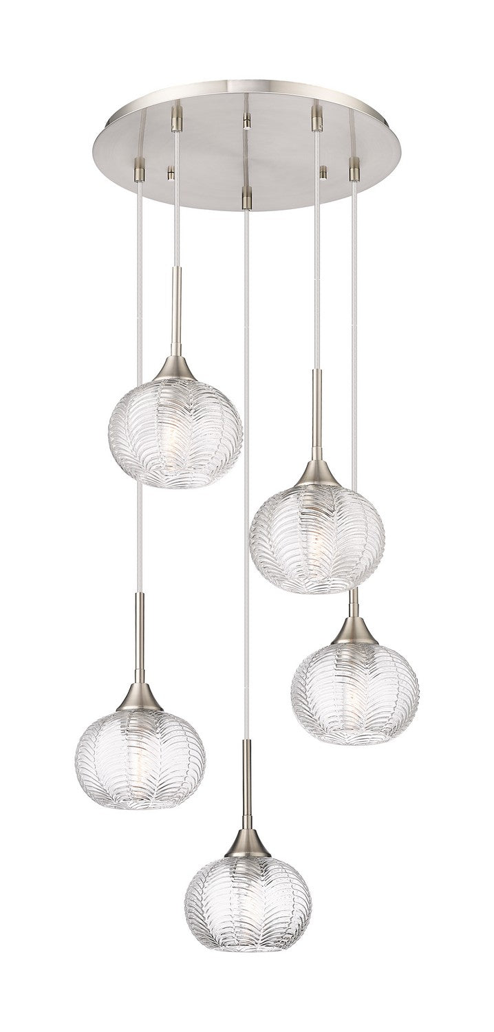 Innovations 323-5P-SN-G323-7CL Five Light Pendant, Brushed Satin Nickel