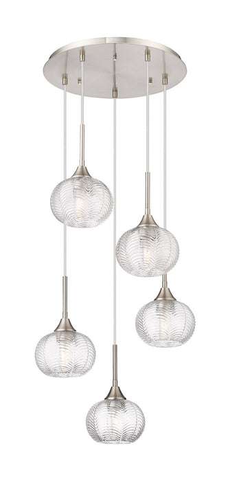 Innovations 323-5P-SN-G323-7CL Five Light Pendant, Brushed Satin Nickel