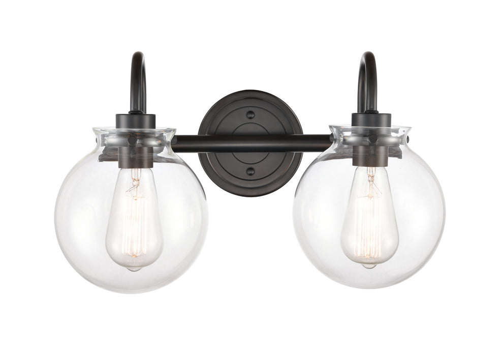 Innovations 437-2W-BK-G4372 Two Light Bath Vanity, Matte Black