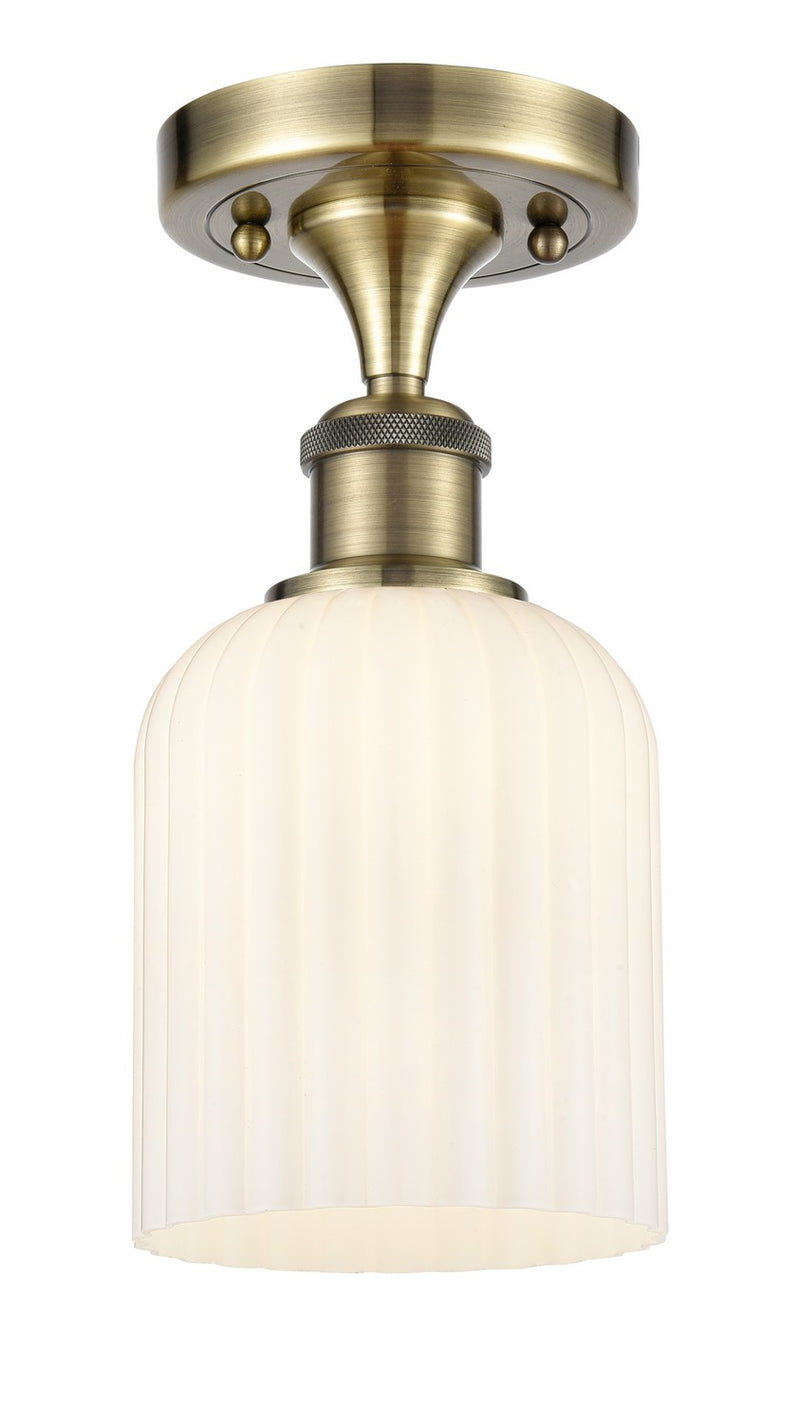 Innovations 516-1C-AB-G559-5GWH One Light Semi-Flush Mount, Antique Brass
