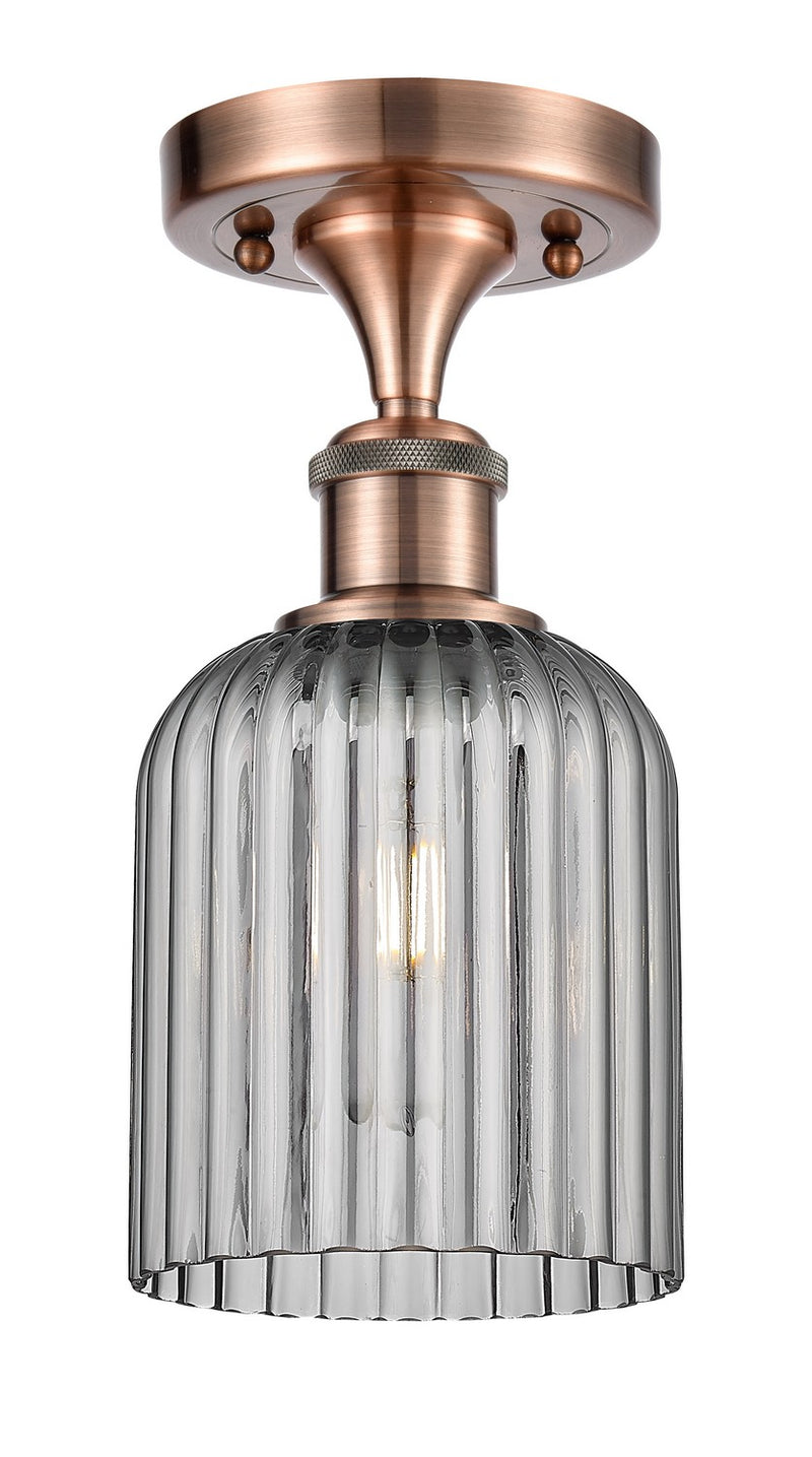 Innovations 516-1C-AC-G559-5SM One Light Semi-Flush Mount, Antique Copper
