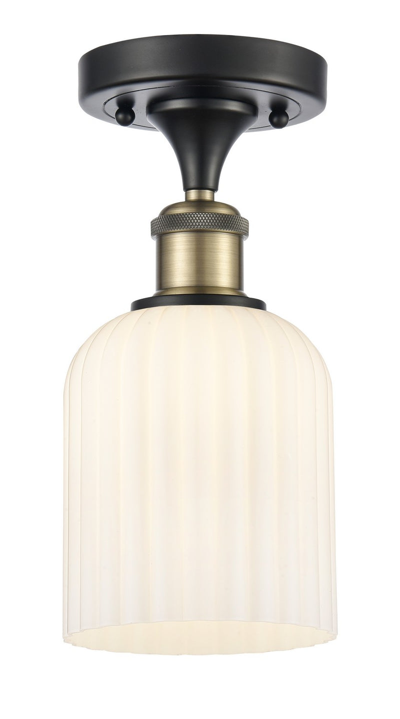 Innovations 516-1C-BAB-G559-5GWH One Light Semi-Flush Mount, Black Antique Brass