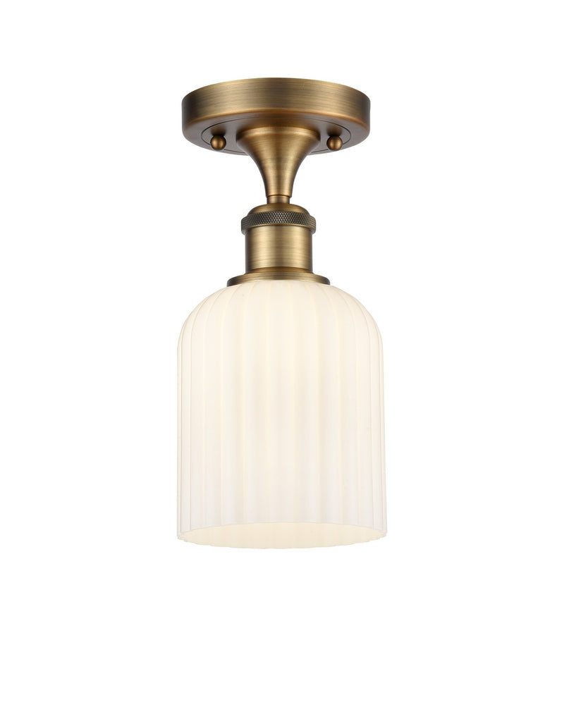 Innovations 516-1C-BB-G559-5GWH One Light Semi-Flush Mount, Brushed Brass