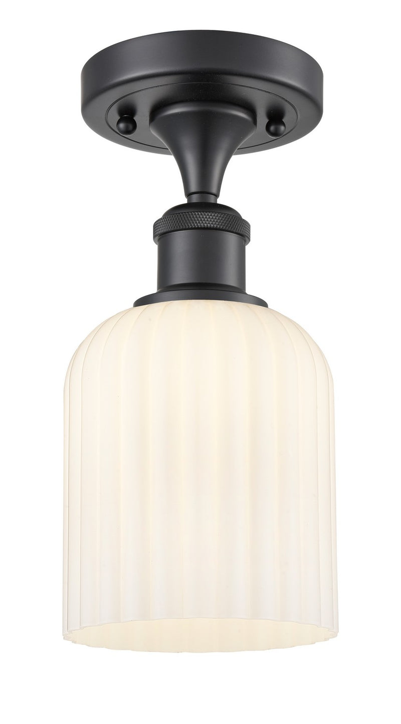 Innovations 516-1C-BK-G559-5GWH One Light Semi-Flush Mount, Matte Black