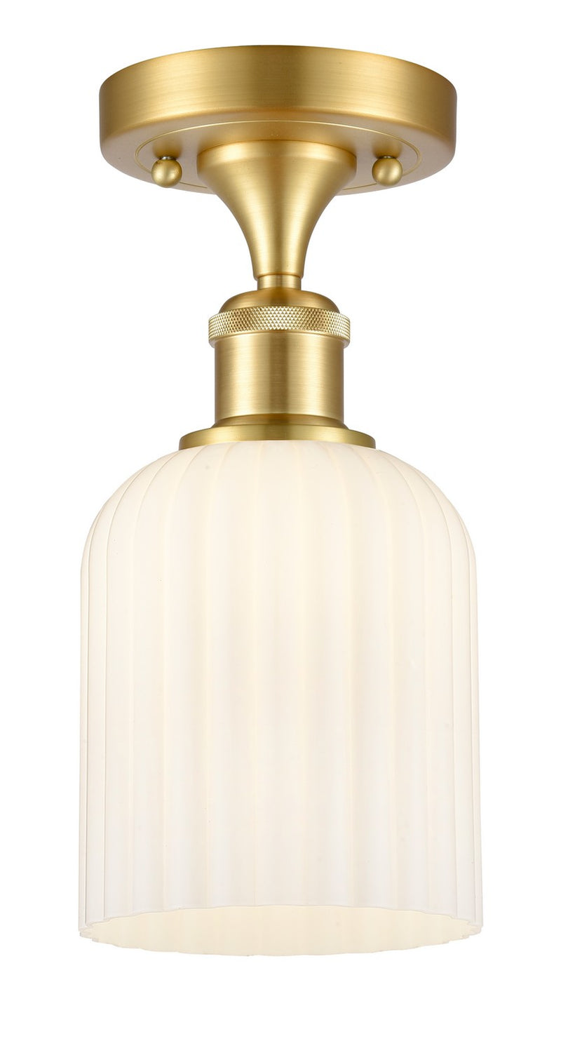 Innovations 516-1C-SG-G559-5GWH One Light Semi-Flush Mount, Satin Gold