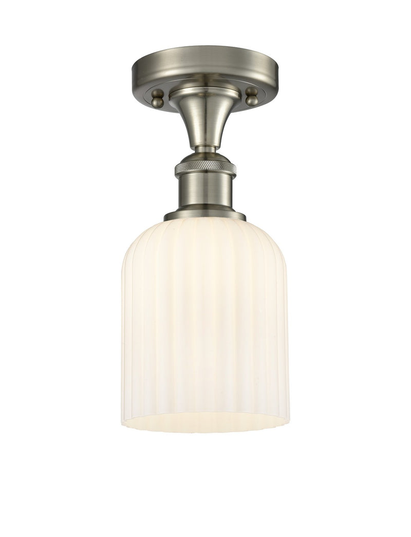 Innovations 516-1C-SN-G559-5GWH One Light Semi-Flush Mount, Brushed Satin Nickel