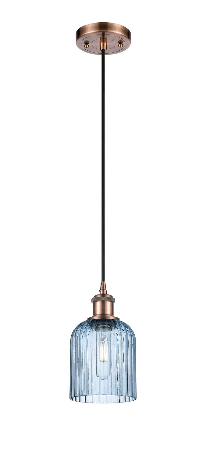 Innovations 516-1P-AC-G559-5BL One Light Mini Pendant, Antique Copper