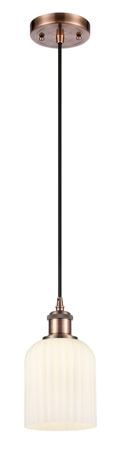 Innovations 516-1P-AC-G559-5GWH One Light Mini Pendant, Antique Copper
