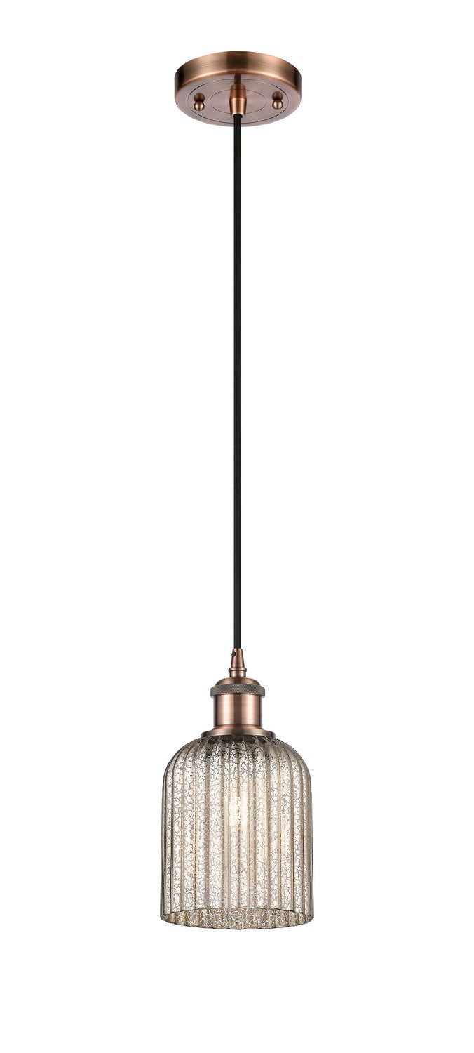 Innovations 516-1P-AC-G559-5ME One Light Mini Pendant, Antique Copper