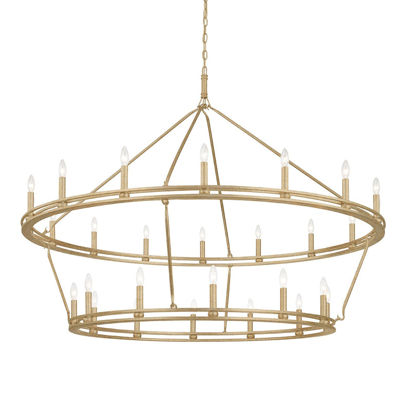 Troy Lighting F6245-CPL 28 Light Chandelier, Champagne Leaf