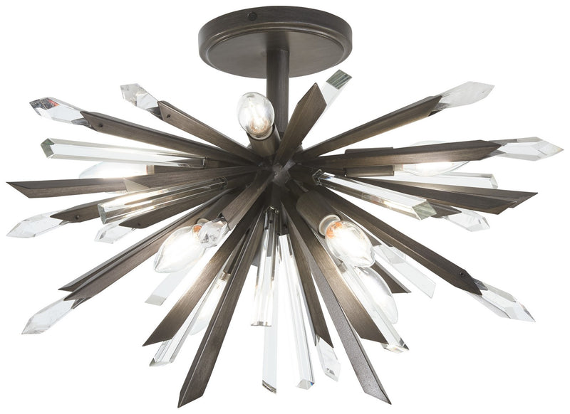 Metropolitan N1946-766 Eight Light Semi-Flush Mount, Midnight Graphite