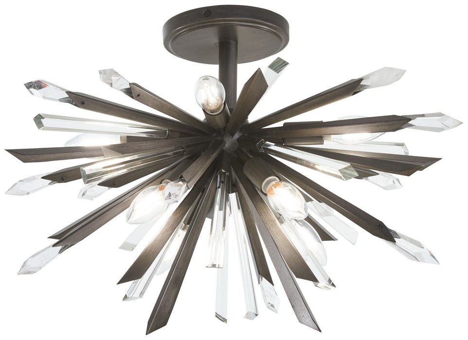 Metropolitan N1946-766 Eight Light Semi-Flush Mount, Midnight Graphite
