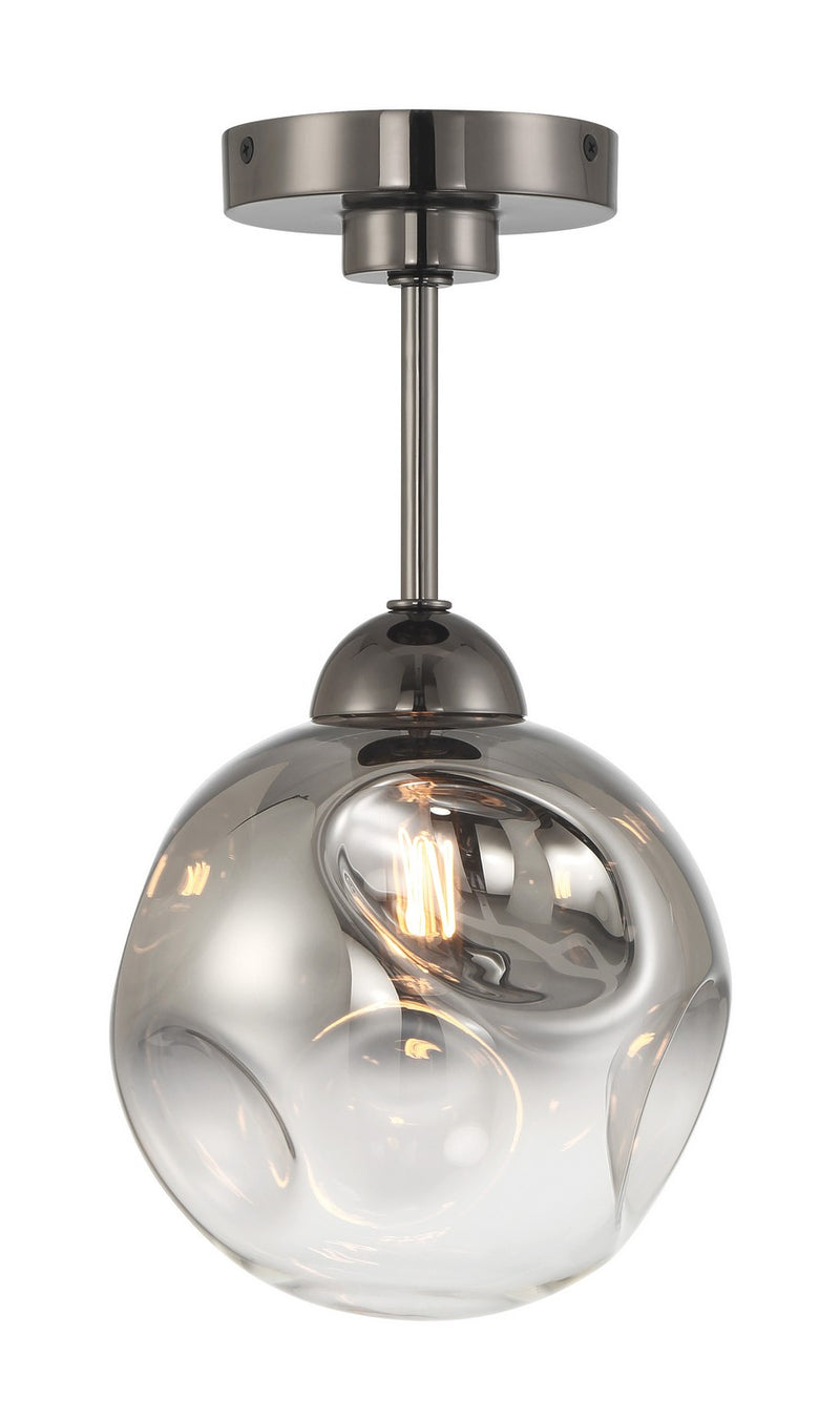 Metropolitan N5362-605 One Light Semi Flush Mount, Gun Metal