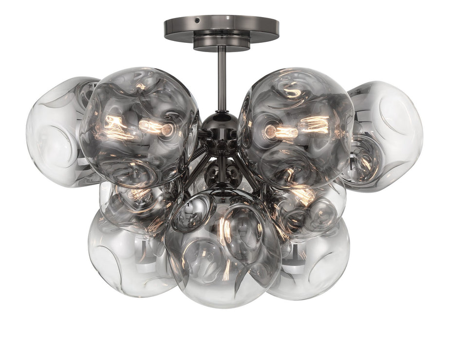 Metropolitan N5363-605 12 Light Semi Flush Mount, Gun Metal