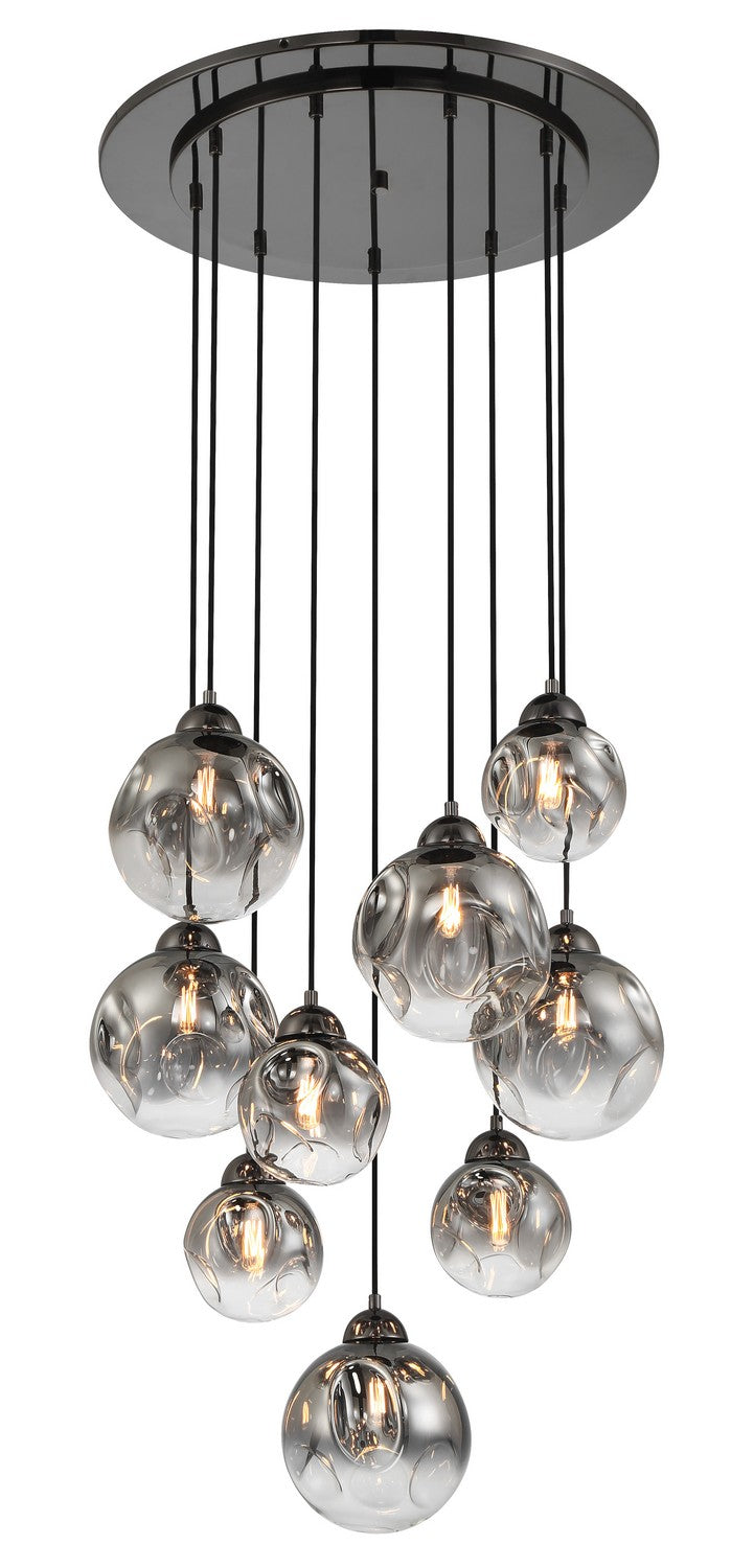Metropolitan N5369-605 Nine Light Pendant, Gun Metal