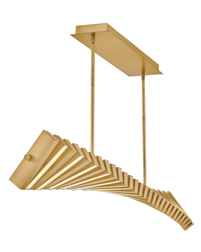 Fredrick Ramond FR42456LCB LED Linear Chandelier, Lacquered Brass